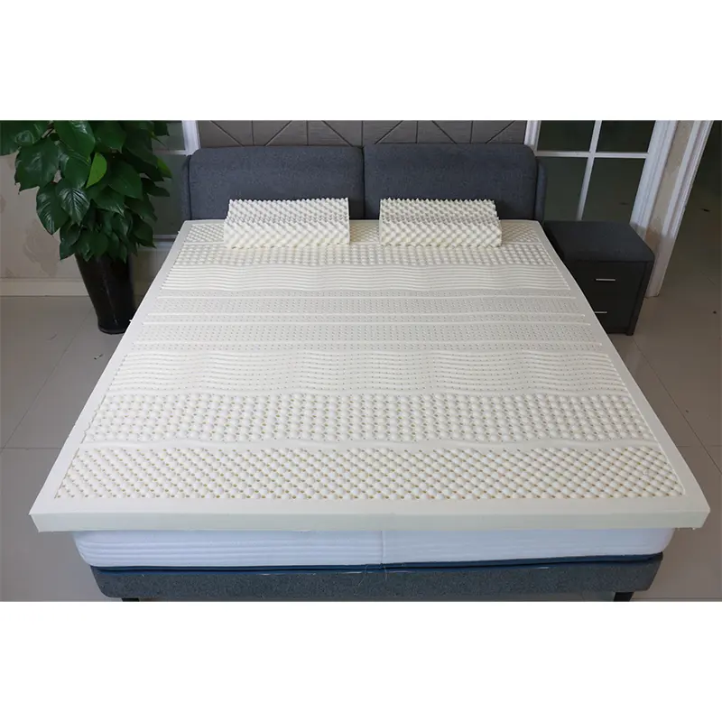 睡眠用の7ゾーンフラットラテックスマットレストッパー